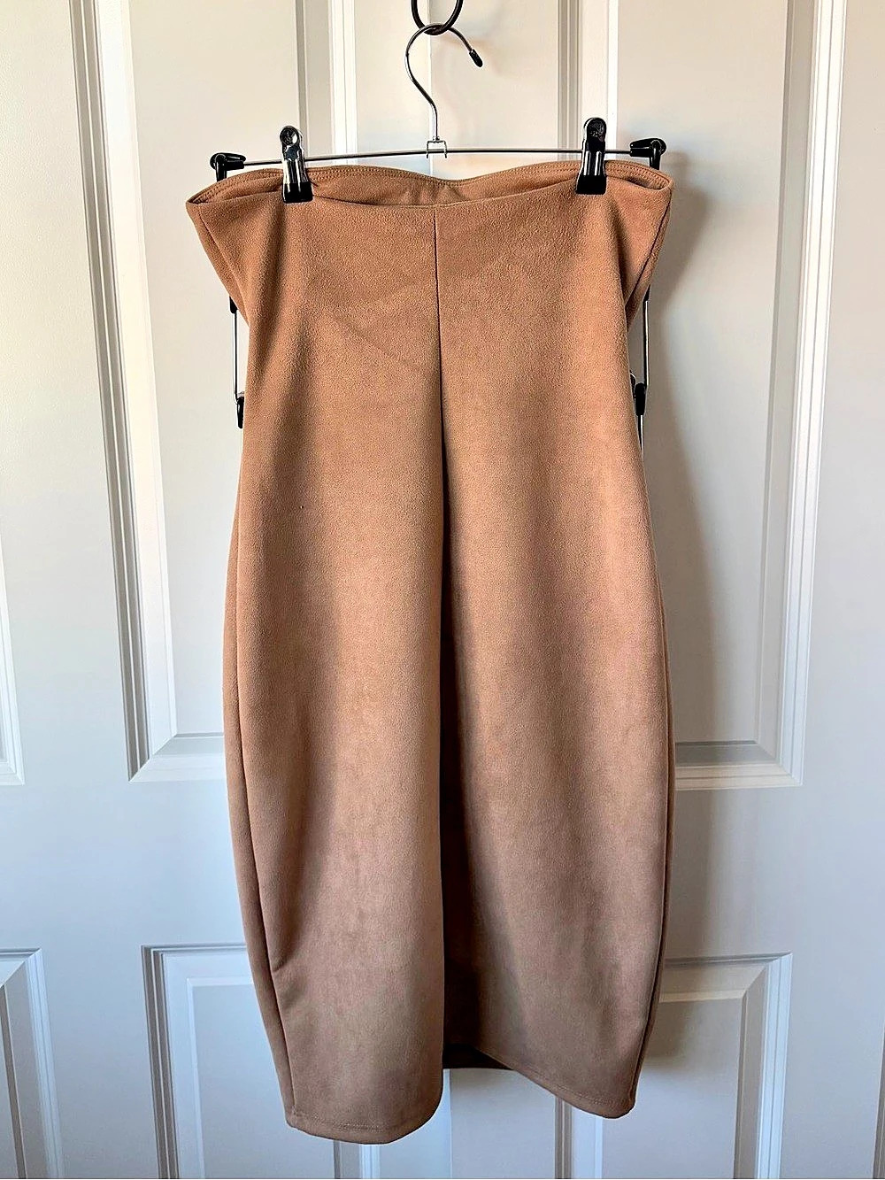 Susana Monaco Camel Faux Suede Strapless Tube Dress M